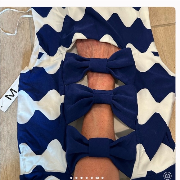 MIA Modcloth Blue and White Striped Dress NWT SZ 2 - Picture 6 of 10